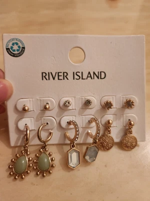 £14.99 • Buy River Island 6 Pairs Earrings Fashion Jewellery Brand New Stud Hoop Gold Colour