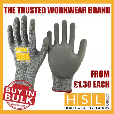 Pu Anti Cut Resistant Work Safety Gloves Builders Grip Level 5 • £140