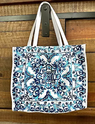 NEW Dolce & Gabbana Light Blue Summer Tote Bag In Sicily Floral Design NWT • $14.95