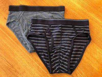 £5.50 • Buy Ex-M & S Cool & Fresh Denim Blue + Navy Stripe Mens Briefs - 2-Pack - BNWOT