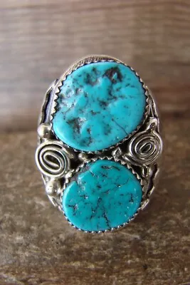 Navajo Jewelry Sterling Silver Turquoise Men's Ring- Size 11 1/2 • $289.99