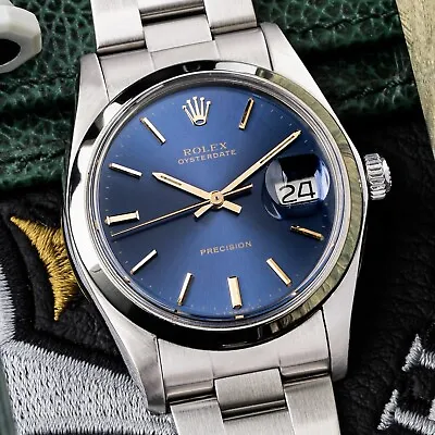 Rolex Oysterdate Precision Ref. 6694 Rare Blue Dial Vintage 1978 Watch & Box • £4250