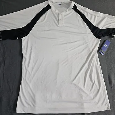 NWT Mizuno Sz Large DryLite Baseball/Golf 1/4 Button Shirt Lightweight White • $8.49