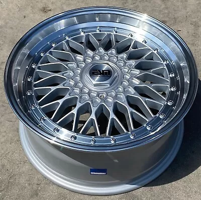 18x8 +32 Silver Machined Lip ESM-002R Rims 5X112 Wheels Audi Mercedes VW MBZ • $1045