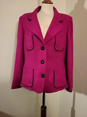 £12 • Buy Luisa Spagnoli Bright Pink Women's Blazer Large 100% Wool. Piping Classic Design
