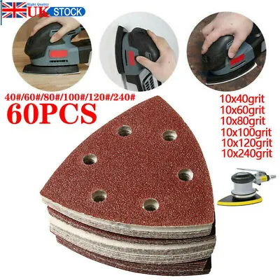 £7.99 • Buy  60pcs Delta Sanding Pads Detail Sanding Sheets Triangle Mouse Sanding Pad Uk
