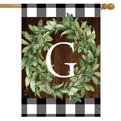 Wreath Monogram G Double-Sided House Flag Everyday 28  X 40  Briarwood Lane • $18.99