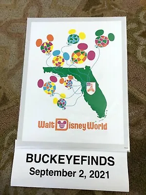 Vintage Style Florida Map Disney World Attraction Poster 11 X 14 • $16.99