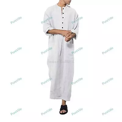 Mens Kurta White Color Plain Traditional Mens Kurta For Gift Full Size Kurta • $20.13