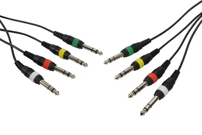 Jack To Jack Stereo 4 Way Loom Patch Lead 3m • £12.95