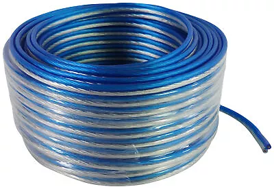 $39.95 • Buy Rockville BLUE 14G100 OFC 14 Gauge 100 Foot 100% Copper Speaker Wire Car Audio