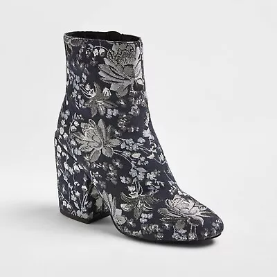 New Merona Women's Arie Brocade Booties Gorgeous Floral Pattern • $60