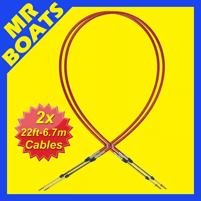 2 X 22FT 6.7m BOAT Throttle Control Cable 33C Yamaha Parsun Outboard FREE POST • $94.70