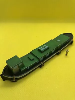 N Gauge Model Railway Accessories & Scenery Dutch Barge House Boat Painted Green • £19.99