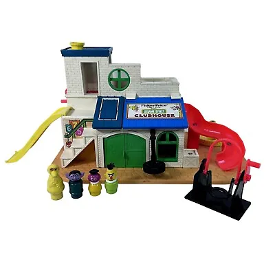 Vintage FISHER PRICE Play Family SESAME STREET CLUBHOUSE W LITTLE PEOPLE 1970s • $49.99
