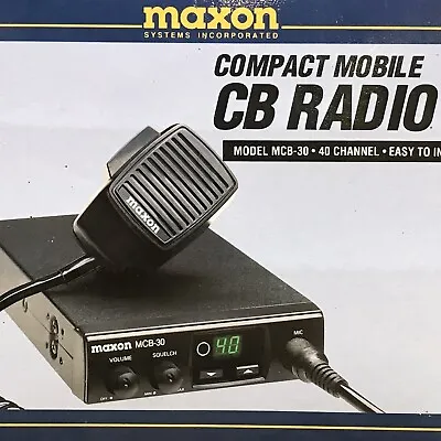 Vintage 1990’s Maxon Compact 40 Channel Mobile CB Radio MCB-30 *New/Open Box • $44.95