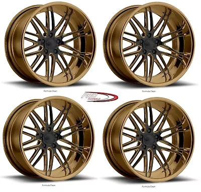 $6093 • Buy 24 Pro Wheels Rims Bronze Deep Lip W/ Black Face Two Tone Forged Custom