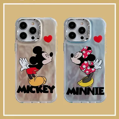Minnie Mouse Mickey Mouse Silver Plating Hard PhoneCase For IPhone 15 14 Pro Max • $7.97