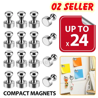 $10.50 • Buy 12/24pcs Strong Fridge Magnets Neodymium Magnetic Crafts Whiteboard Push Pins