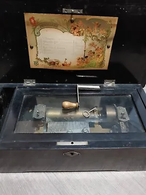Antique 1800's Swiss MF Marque De Fabrique Music Box For Restoration/Parts • $800