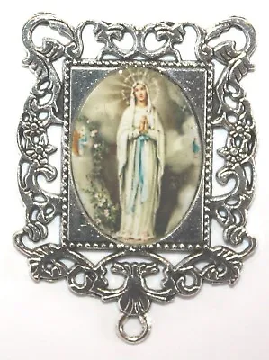 £12.14 • Buy Extra LARGE Silver Rosary Center Part | Our Lady Of Lourdes | Rosary Parts