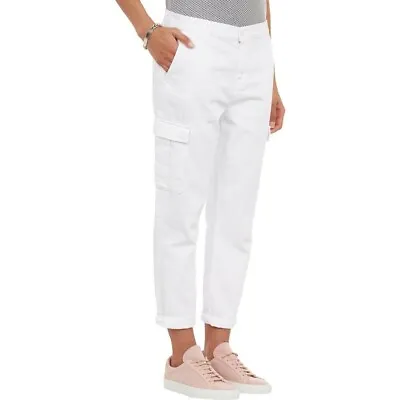 J Brand Womens 'Dylan' Mid Rise Casual Slim Cargo Jeans White Size 27 • $124.10