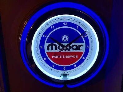 Mopar Hemi Motors Auto Garage Man Cave BLUE Neon Wall Clock Advertising Sign • $169.99