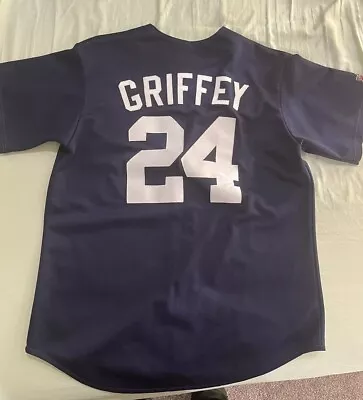 Ken Griffey Jr Baseball Jersey Mariners Majestic L Vintage Blue 24 • $35