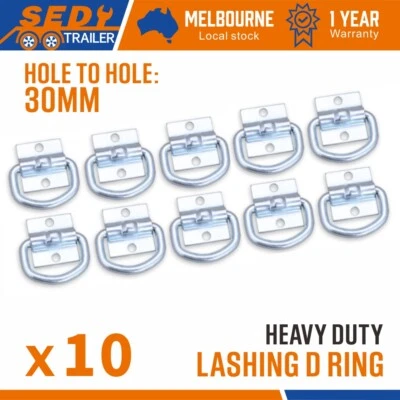 10x Lashing D Ring Zinc Plated Tie Down Points Trailer Centre Hole Anchor AU • $20.99