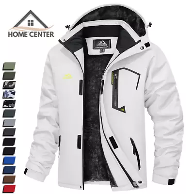 Men's Waterproof Ski Jacket Winter Warm Jackets Snow Thermal Fleece Work Coat US • $51.99