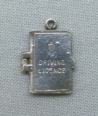 Vintage Sterling Silver Driving Licence Charm Driver's License Opens Nuvo • $29.95