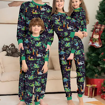 Christmas PJs Dinosaur Family Adult Kids Matching Nightwear Xmas Pyjamas Set YZ • £9.54