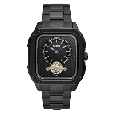 $399 • Buy Fossil Inscription Automatic Black Stainless Steel Men's Watch (ME3238)