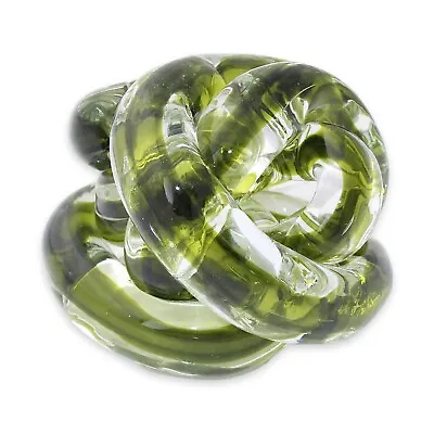 Vintage Murano Art Glass Infinity Knot Sculpture Abstract Modern Orbit Ball • $78