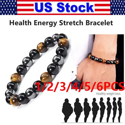 Energy Healing Stretch Bracelet Natural Stone Hematite Tiger Eye For Men Women • $5.99
