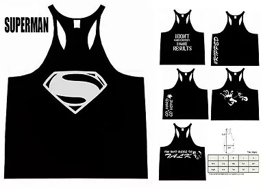 Muscle Fit Stringer RacerBack Bodybuilding Gym Muscle Y Back Training Low Scoop • £9.99