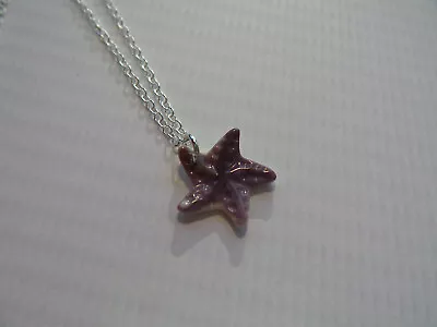 Wampum Quahog Shell Starfish Sterling Silver Necklace • $34.99