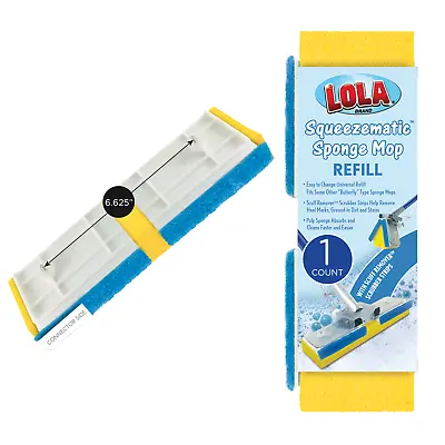 LOLA SqueezeMatic Butterfly Sponge Mop Refill 9  Super Absorbent Head - 1 Count • $10.80