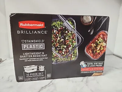 $20 • Buy Rubbermaid Brilliance 10 Piece Tritan Stain-Proof Food Storage Variety Set