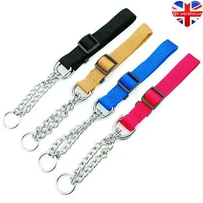 £6.95 • Buy 1x Strong Training Dog Collar Adjustable Semi Half Choke Choker Chain Nylon