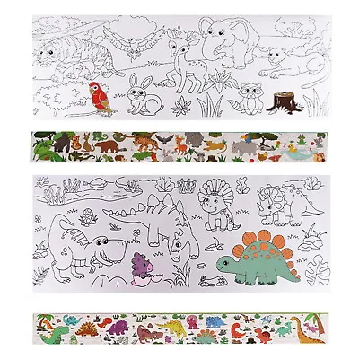 2PCS Sticky Coloring Drawing Paper Roll  DIY Painting Stickers Kids Painting • £9.49