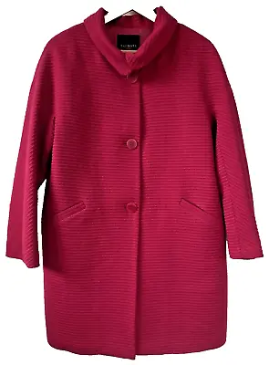 $289 TALBOTS WOMAN WOOL THINSULATE FUSCHIA COAT JACKET Sz 14W • $52.95