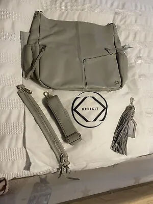Kerikit Grey Leather Changing Bag EUC • £65