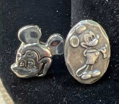 Vintage 925 Sterling Silver Disney Mickey Mouse Earrings Mismatched • $22.95