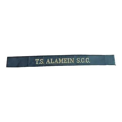 T.S. Training Ship Alamein S.C.C. Sea Cadet Corps Navy Cap Tally • £6.99