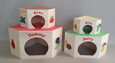 Chinchilla Hamster Wooden House Rodents Rabbit Degu Guinea Pig Mouse Rat Nest • £7.89