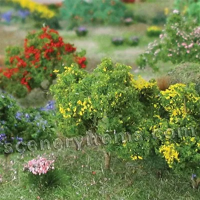  MP SCENERY 8 Flower Trees O Scale Architectural Flowering Plants Trees Layout • $7.90