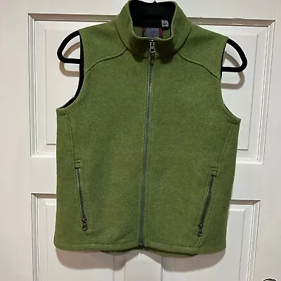 IBEX Carrie Vest Merino 100% New Wool Full Zip Olive Green Womens Small • $58.98