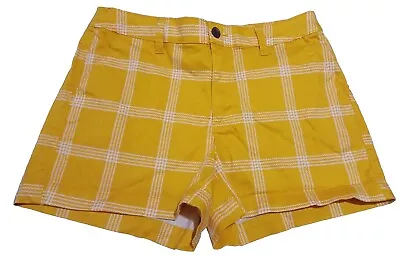 Womens Yellow Shorts A New Day 6 Plaid Short Stretch Golden Sunflower • $14.99