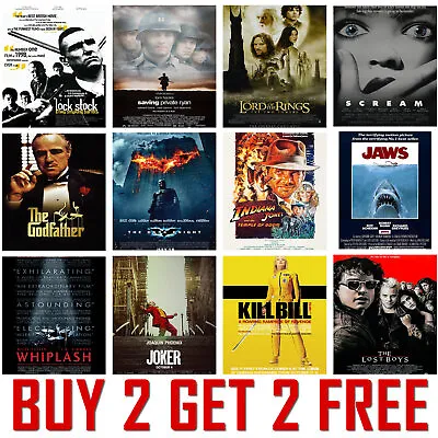 All Time Great Movie Posters Wall Art Classic Movie Modern Cinema A4 A3 A2 • £8.99